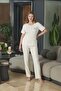 Short Sleeve Lace Detail Pajama Set Cossybyaqua 26573-40