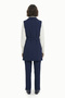 Double-Breasted Collar Belt Detailed Navy Blue Suit 1669 - 4