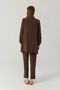 Double-Breasted Collar Textured Minimal Brown Suit 1909 - 4