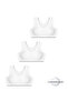 95% Cotton Girls' Lycra Combed Cotton Thick Strap Padded Training Bra Set of 3 / Half Tank Top