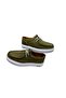 Men's Two Lace-Up Genuine Leather Suede Khaki Inner Leather Lining Faylon Sole Casual Shoes - 5