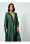 Green Beaded Hand Embroidery Kaftan with Inner Maxi Dress - 2