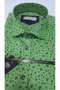 قميص رجالي بأكمام قصيرة بنمط أوراق الشجر الصغيرة على خلفية ملونة - 4