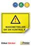 Regularly Check the Manometers! Isg Warning Sign Sticker 35X50 cm