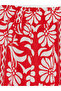 Red Elastic Waist Floral Patterned Girls' Shorts - 2