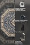 Sdt Anatolian Motif Vintage Octagonal Classic Medallion Patterned Blue Base Decorative Carpet Sdt1357 - 6