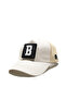 Beige Mesh Hat with Letter Patch Detail |   Sports Hat Suitable for Daily Use