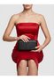 Black Matte Wrinkled Skin Women's Evening Dress Bag Black Metal and Chain Wedding Engagement Graduation