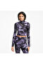 Women Evide's AOP Crop Top - Purple