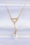 316L Steel Chain Gold Color Pearl Stone Detail Heart Necklace 5886 - Ssssss6090-2735