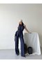 Women's Belted Casual Suit Halter Neck Blouse Wide Leg Pants Two-Piece Set Stylish Combination - 3