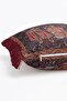 Medieval Garden Scene Figured Tapestry Fringed Throw Pillow Cover - Burgundy Tasseled Pillowcase - 6