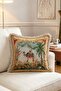 Camel Motif Tropical Tapestry Fringed Cushion Cover - Cream Tassel Pillowcase - 4