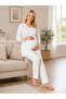 Maternity Long Sleeve Lace Detailed Pajama Set 25-11 - 3