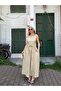 Beige Thin Straps Double Tie Waist Long Dress - 2011 - 5