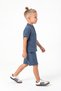 Cotton Muslin Fabric Summer Shorts Short Sleeve Comfortable Set M00820 Indigo - 3