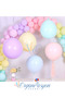 6-Piece Macaron Set 18 Inches |   Macaron Yellow Green Lilac Salmon Blue Pink - 3