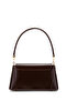 Clamshell Lock Detailed Baguette Women's Shoulder Bag Oslo Brown - 3