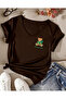 Lucky Teddy Printed V-Neck Regular Short Sleeve Women's Tshirt