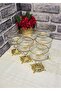 Sare Gold Gilded Cast Iron Footed 6-Piece 300Cc Magnolia & Salad & Sugar Bowl Set - 2