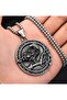 Stainless Steel Double Sided Design Vegvisir Rune Viking Raven Pendant - 6