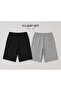 Unisex 2-Piece Black Gray Wide Leg Shorts Set - 2