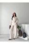 Thin Brooch Tie-Up Oversized Modal Jacket and Trousers Set - 2