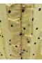 Plus Size Polka Dot Ruffle Detailed V-Neck Tencel Comfortable Fit Women's Blouse - 8