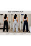 3-Piece Wide Leg Sweatpants Black Gray Navy Blue Daily Use - 2