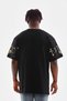Men's Short Sleeve Summer T-Shirt Crew Neck Printed Oversize T-Shirt - Black - 7