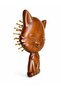 Wooden Children's Hair Brush Cat-Shaped Patterned Embroidered 12 cm Mini Size Small Brush - 6