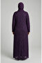 Plus Size Sequined Hijab Evening Dress 6262-03 Burgundy - 4