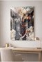 Interlocking Elephants Themed Decorative Tempered Glass Painting - Business, Home and School Painting