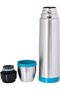 500ml Double Wall Vacuum Flask with Color Band, Bottle for Coffee, Built-in Lid Cup, Stainless Steel, Sport Bottles, Silver- Blue - 4