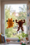 Garfield and the Tasmanian Devil Suction Cup Car Windshield Plush Duo Set – 22 cm & 30 cm Soft Car Interior Accessory & Funny Gift - 2