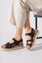 Redas genuine leather orthopedic women's sandals with side window - black leather - 3