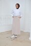 Elastic Waist Pocketed Tencel Skirt Cream