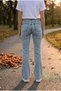 White Women's Flexible, Snow-Washing High Waist, Lycra Spanish Leggings - Ice Blue Color - 3