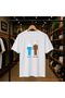 Water Coffee Chest Printed 100% Cotton Oversize Loose Regular Fit Crew Neck T-Shirt