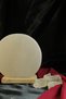 White Circle Model Salt Lamp with Wooden Base Decorative Ambient Lamp - 4