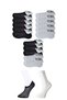 Glb-Stl41414 Black and White Men's Invisible Socks 15 Pairs