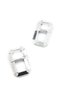 Glb-stl41414 rectangle earrings - silver - 2