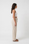 Women's Wide Leg Elastic Waist 100% Cotton Muslin Palazzo Trousers - 3
