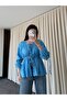 Blue 100% Cotton Muslin Shirt - 5259