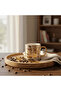 White Ceramic Mug with Golden Design & Handle — 350 ml - 3