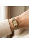 San Diego 20X28 mm Women's Wristwatch Gold-Tone Rectangular Dial Double Color Steel Band Women's Watch - 4