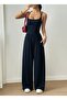 Women's Strappy Round Neck Long Viscose Jumpsuit - 3