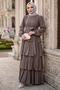 Elastic Waist Tied Layered Modal Dress Mink Hm2915 - 7