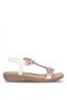 Elit Hml4053 Women's Stoned Flat Sandals White - 2