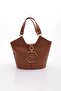 Modern Tan Color Lace-Up Shoulder Bag Women's Handy Bag Stylish Design